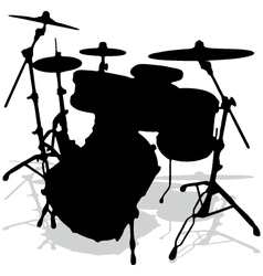 Drum kit silhouette Royalty Free Vector Image - VectorStock