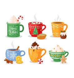 Bunny with winter whipped cream hot coffee Vector Image