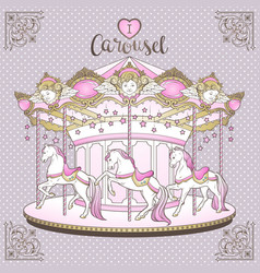 Carousel la belle epoque cute merry go round Vector Image