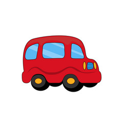 red toy plastic car with capacious rounded salon vector image