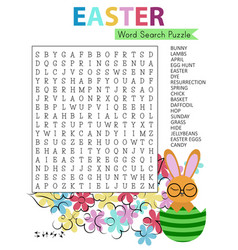 Spring word search puzzle with rainbow Royalty Free Vector