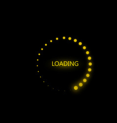 Loading icon on black Royalty Free Vector Image