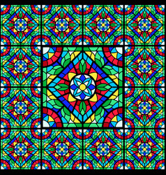 Stained-glass window with colored piece Royalty Free Vector