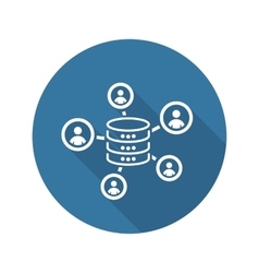 Data processing icon flat design Royalty Free Vector Image