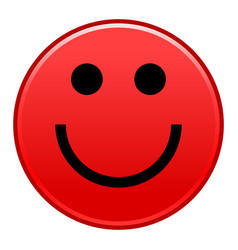 Red smiling face cheerful smiley happy emoticon Vector Image