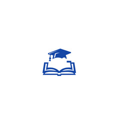 Education logo with open book and abstract student