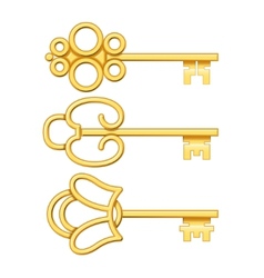 Crossed golden keys isolated on white background Vector Image