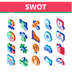 Swot analysis strategy collection icons set Vector Image