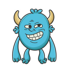 Laughing cartoon furry creature monster Royalty Free Vector