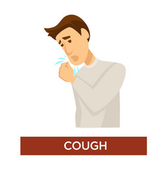 Man with sore throat strong cough pneumonia Vector Image