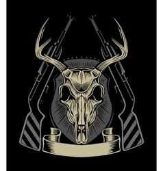 Deer Skull With Rifle Royalty Free Vector Image