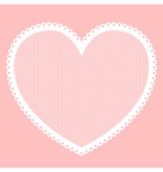 Lacy heart on pink background Royalty Free Vector Image