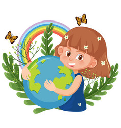 Children holding eco earth Royalty Free Vector Image