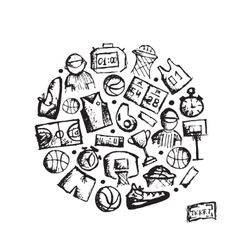 basketball court sketch vector images 93