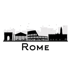 Rome italy city skyline silhouette with black Vector Image