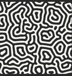 Seamless Black And White Coral Organic Line Vector Image
