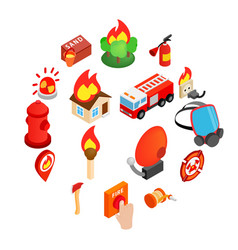 Firefighter isometric 3d icon Royalty Free Vector Image