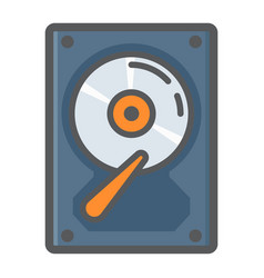 Hard disk flat icon hardware and hdd Royalty Free Vector