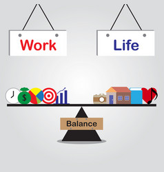 Work life balance icons hanging on arms of Vector Image