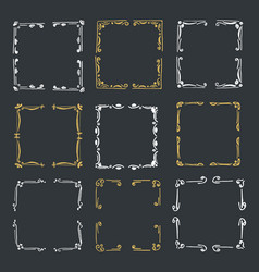Set hand drawn line border Royalty Free Vector Image