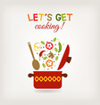 pot with vegetables vector image vector image