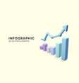 realistic chart growing bars graphic with rising vector image vector image