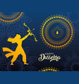 template with lord rama and label happy dussehra vector image vector image