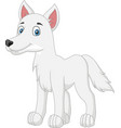 cute arctic fox on white background vector image