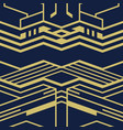 abstract art deco seamless blue and golden pattern vector image vector image