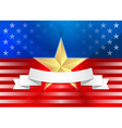 american flag with gold star and ribbon vector image vector image