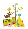 colorful funny cartoon farm domestic animals vector image