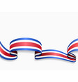 costa rican flag wavy abstract background vector image