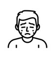 crying kid boy mood line icon vector image