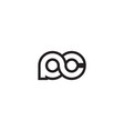 lines lowercase letter p c logo design vector image