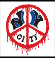 new york city in a sign of peace the blood vector image vector image