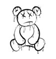 teddy bear in graffiti street art style vector image vector image