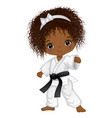 cartoon afro girl practicing karate vector image vector image