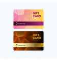 gift cards template with abstract geometric vector image vector image