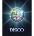 mirror disco ball poster vector image vector image