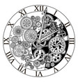 retro clock mechanism clockwork vector image