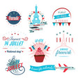 set of happy bastille day greetings card design vector image vector image