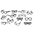 sunglasses silhouette black glasses icons vector image vector image