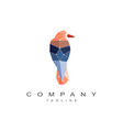 geometry style raven bird logo connected lines vector image