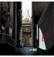 alley in morning vector image vector image