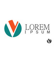 circle letter v logo vector image vector image