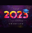 graduating bright banner 2023 class off vector image vector image