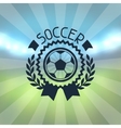 sports label with soccer symbols vector image vector image