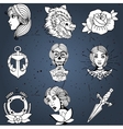 tattoo designs set vector image