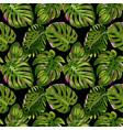 tropical palm leaves seamless pattern watercolor vector image vector image