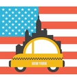 usa colour flag new york city skyline vector image
